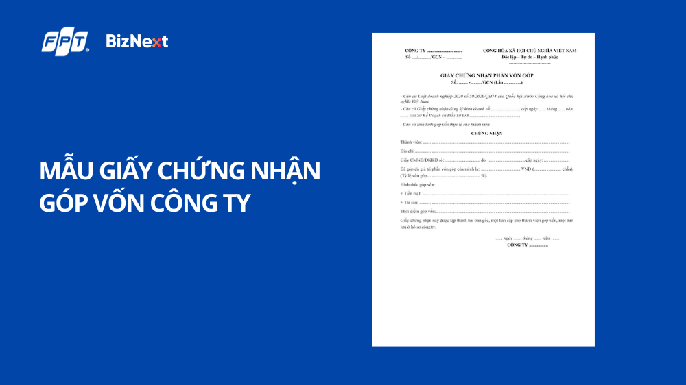 Tải mẫu giấy chứng nhận góp vốn công ty 2025 miễn phí
