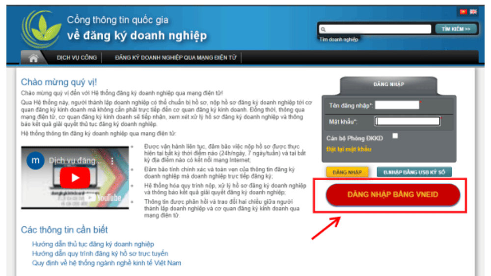 Đăng nhập bằng VNeid