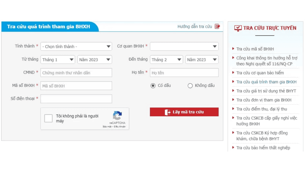 Tra cứu chốt sổ bhxh