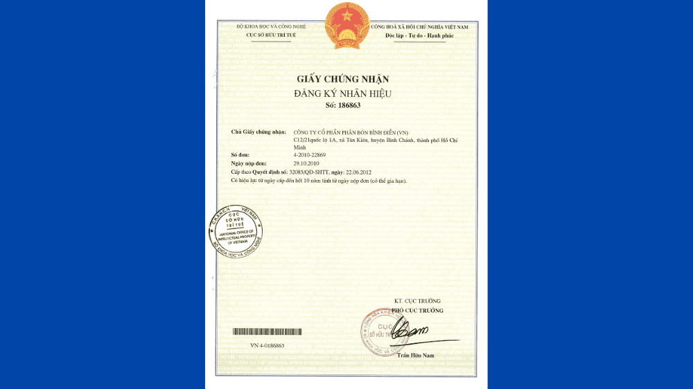 Giấy chứng nhận đăng ký nhãn hiệu