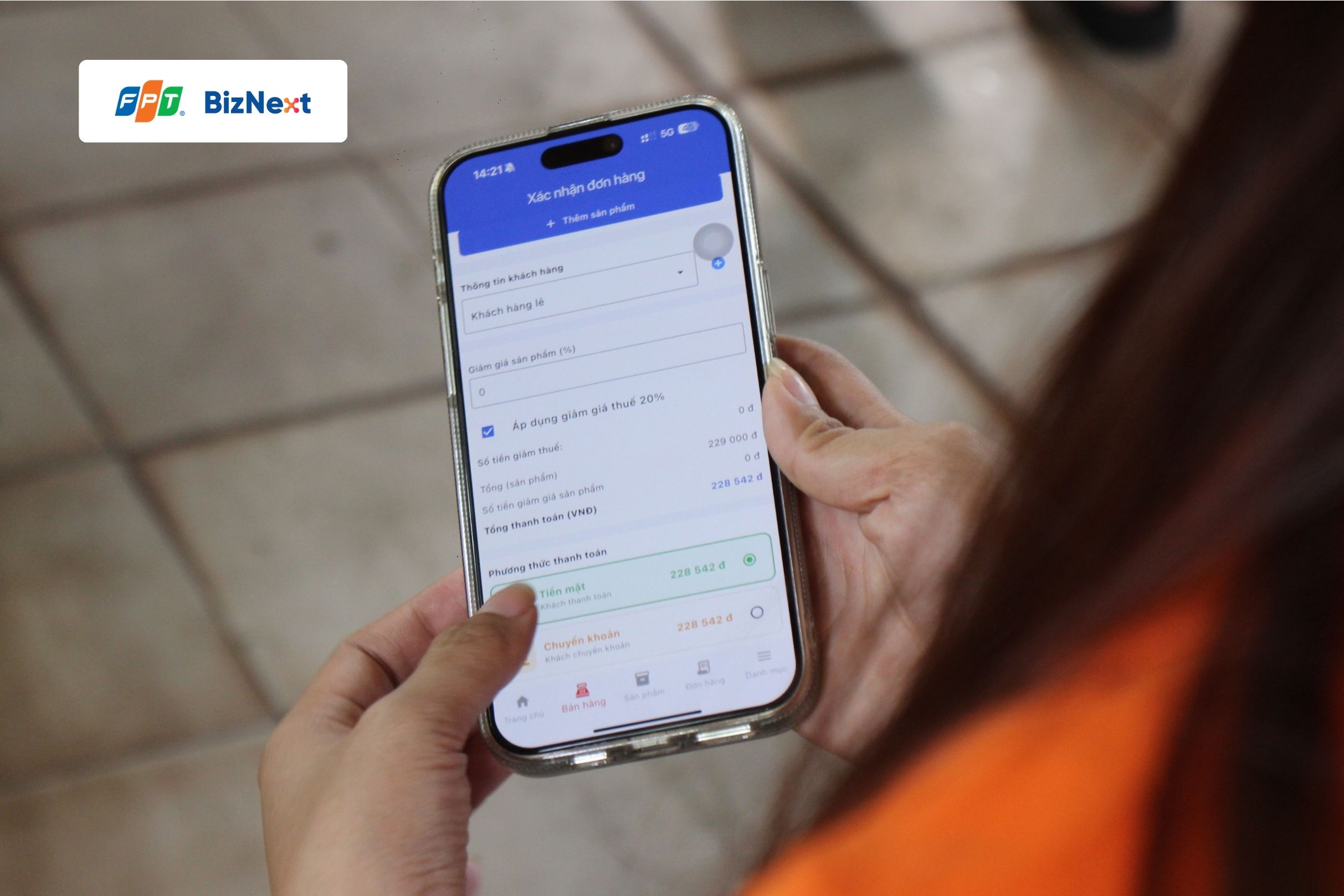 Tiểu thương sử dụng BizNext 3